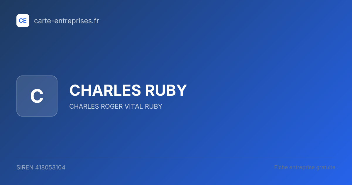 CHARLES RUBY — 418053104 — fiche entreprise