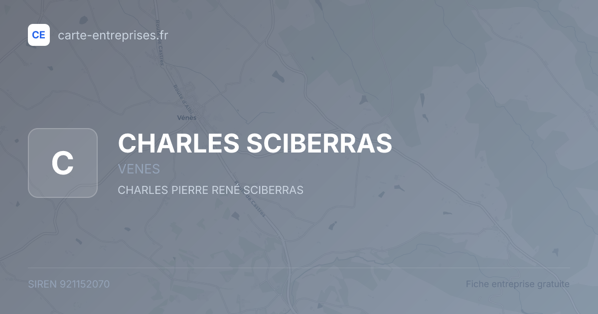 CHARLES SCIBERRAS — 921152070 — fiche entreprise