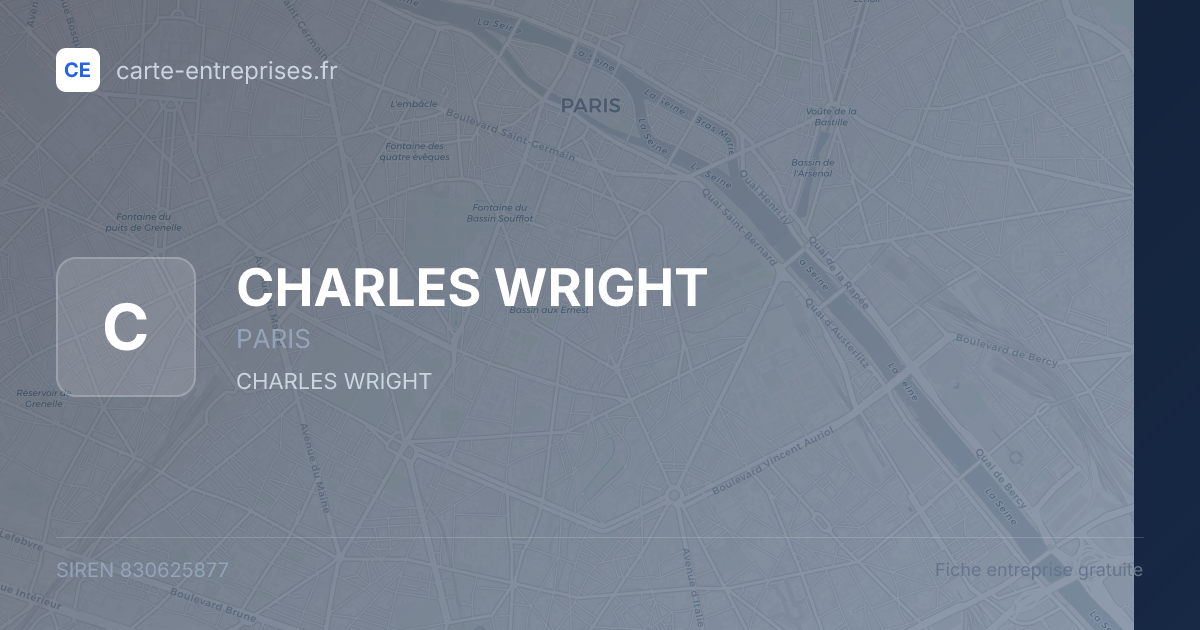 CHARLES WRIGHT — 830625877 — fiche entreprise
