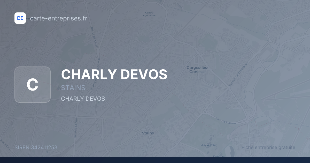 CHARLY DEVOS — 342411253 — fiche entreprise