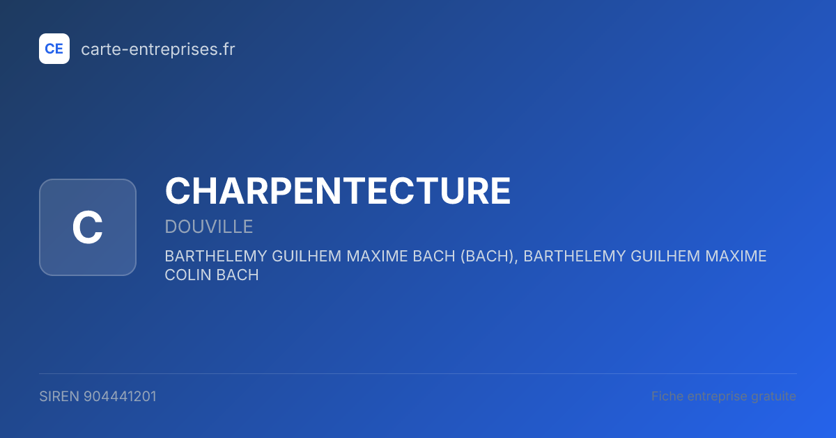 CHARPENTECTURE — 904441201 — fiche entreprise