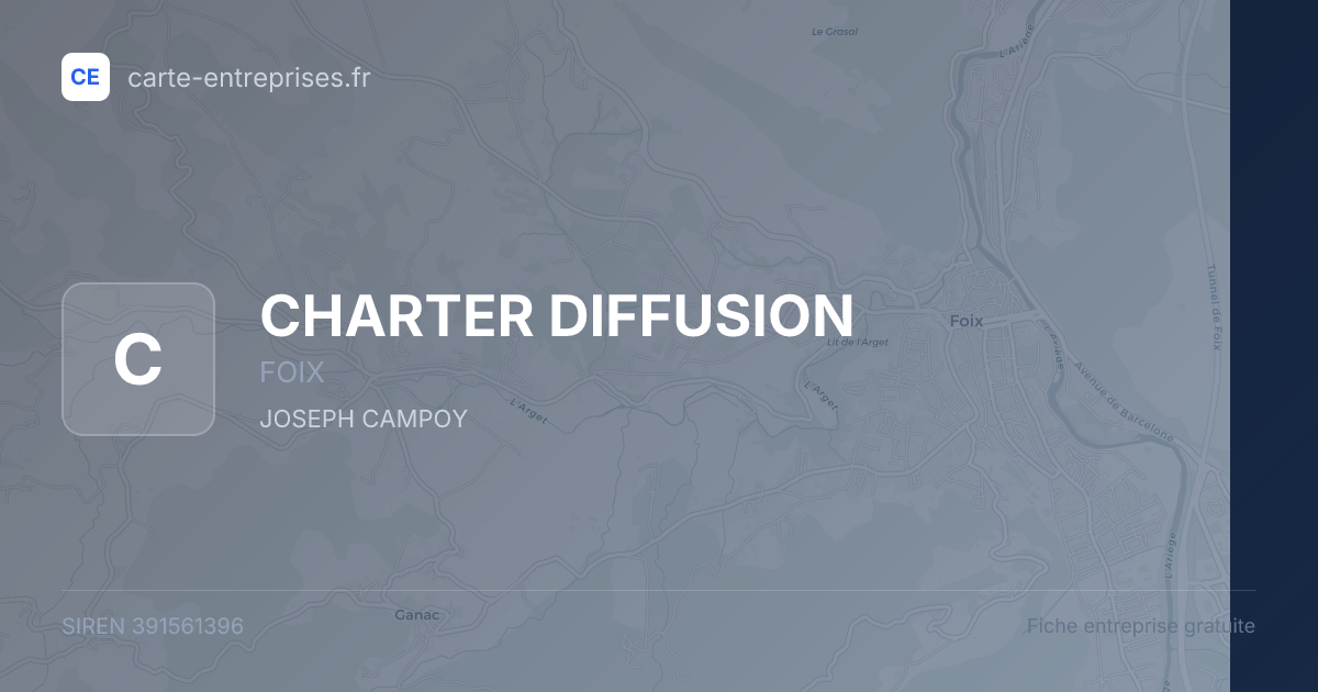 CHARTER DIFFUSION — 391561396 — fiche entreprise