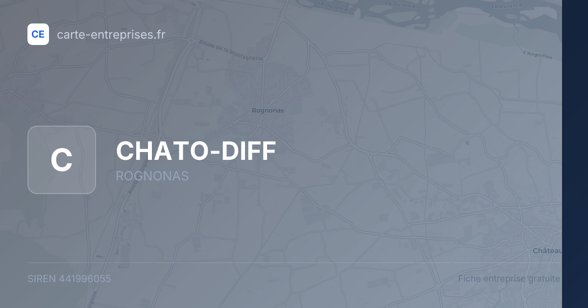 CHATO-DIFF — 441996055 — fiche entreprise