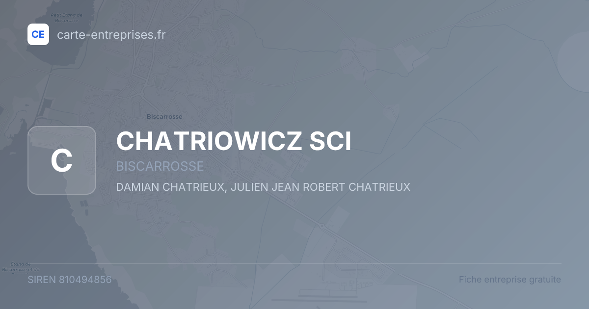 CHATRIOWICZ SCI — 810494856 — fiche entreprise