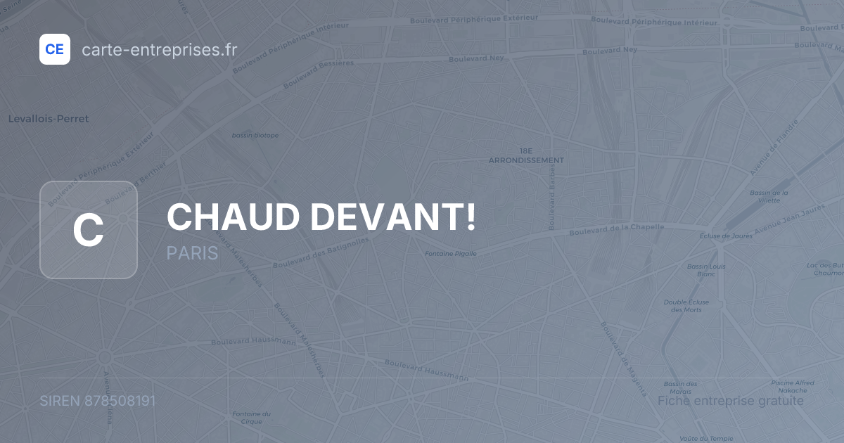 CHAUD DEVANT! — 878508191 — fiche entreprise