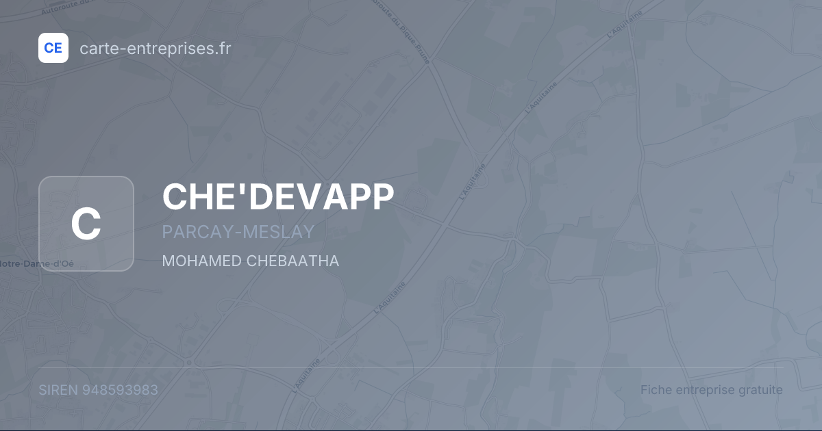 CHE'DEVAPP — 948593983 — fiche entreprise