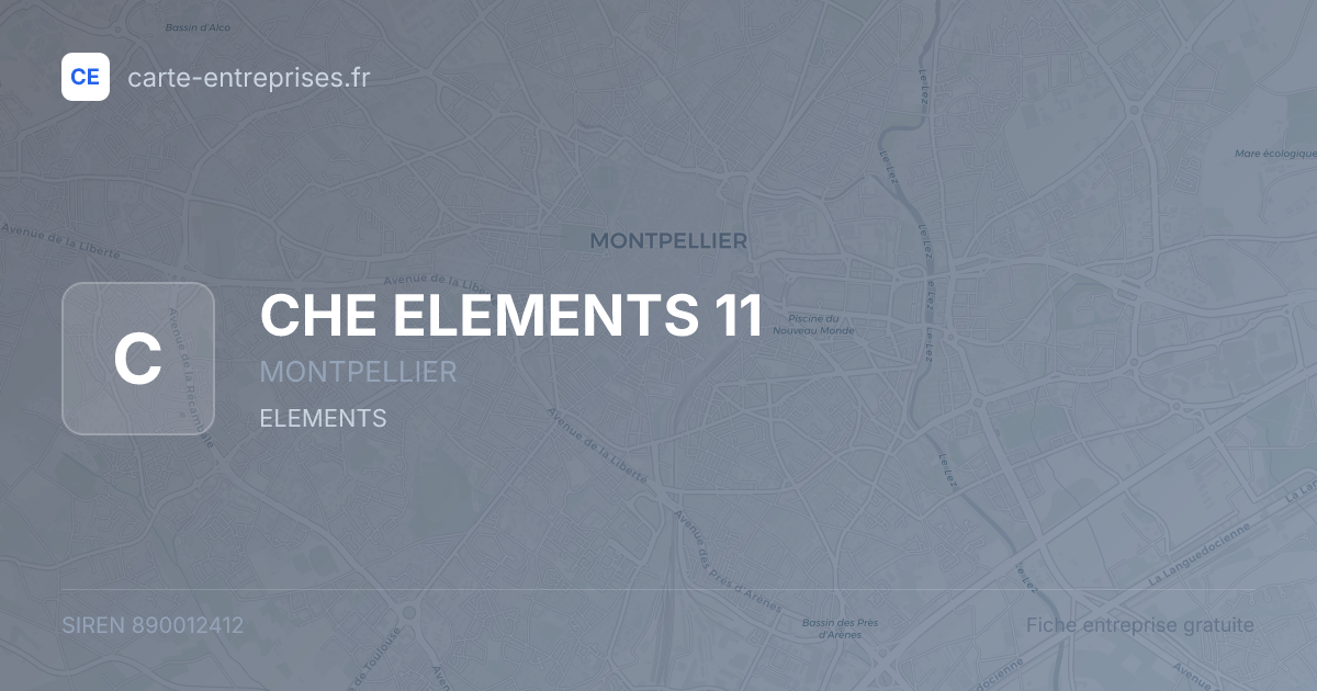 CHE ELEMENTS 11 — 890012412 — fiche entreprise