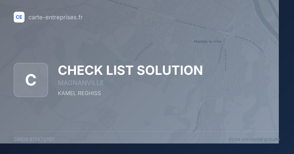 CHECK LIST SOLUTION — 817472707 — fiche entreprise