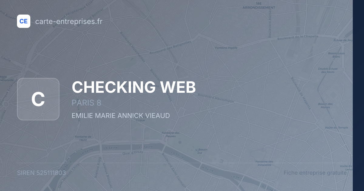 CHECKING WEB — 525111803 — fiche entreprise