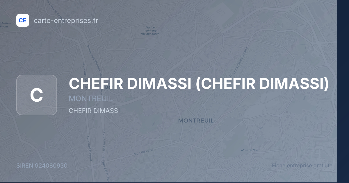 CHEFIR DIMASSI — 924080930 — fiche entreprise