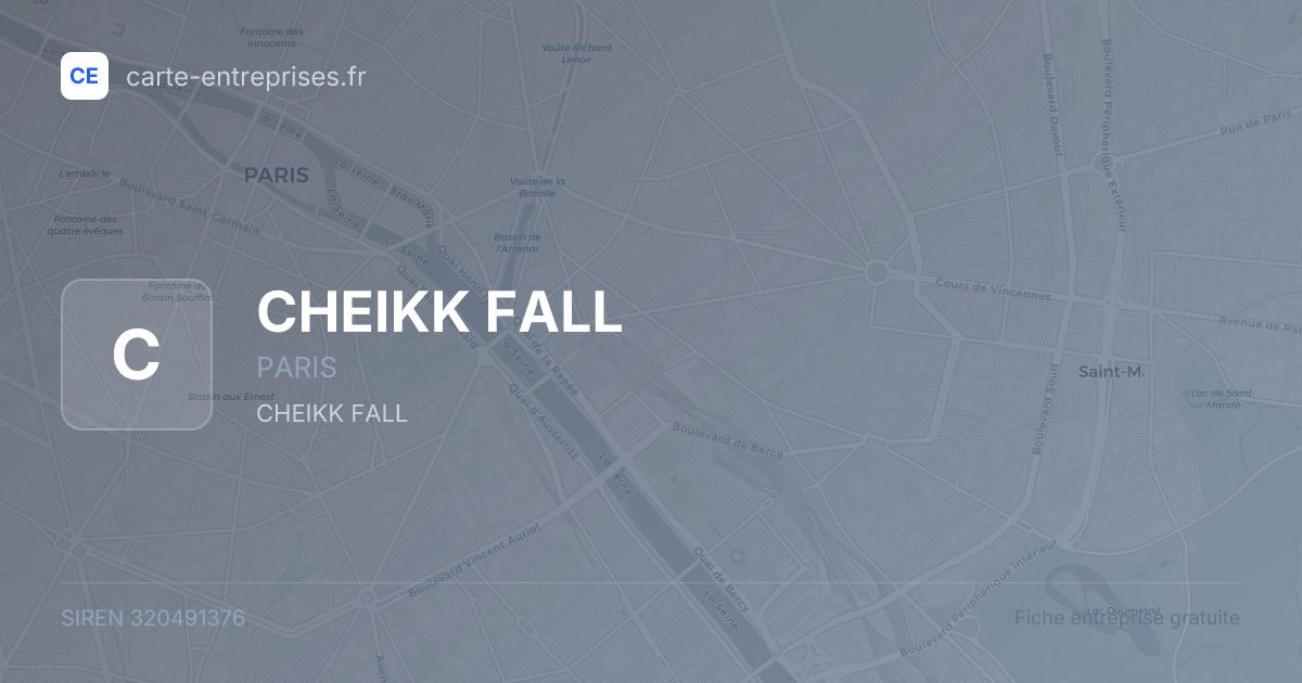 CHEIKK FALL — 320491376 — fiche entreprise