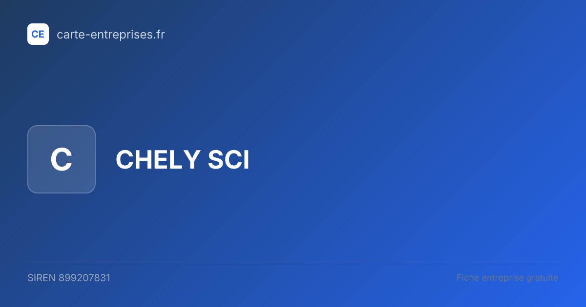 CHELY SCI — 899207831 — fiche entreprise