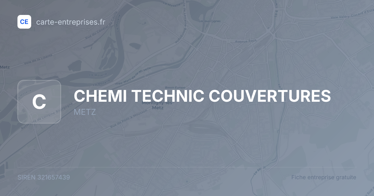 CHEMI TECHNIC COUVERTURES — 321657439 — fiche entreprise