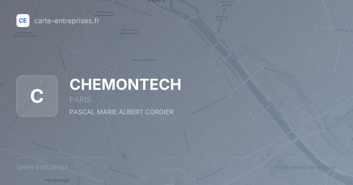 CHEMONTECH — 978539484 — fiche entreprise