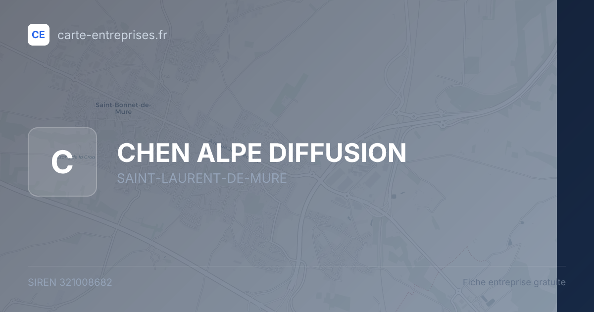 CHEN ALPE DIFFUSION — 321008682 — fiche entreprise