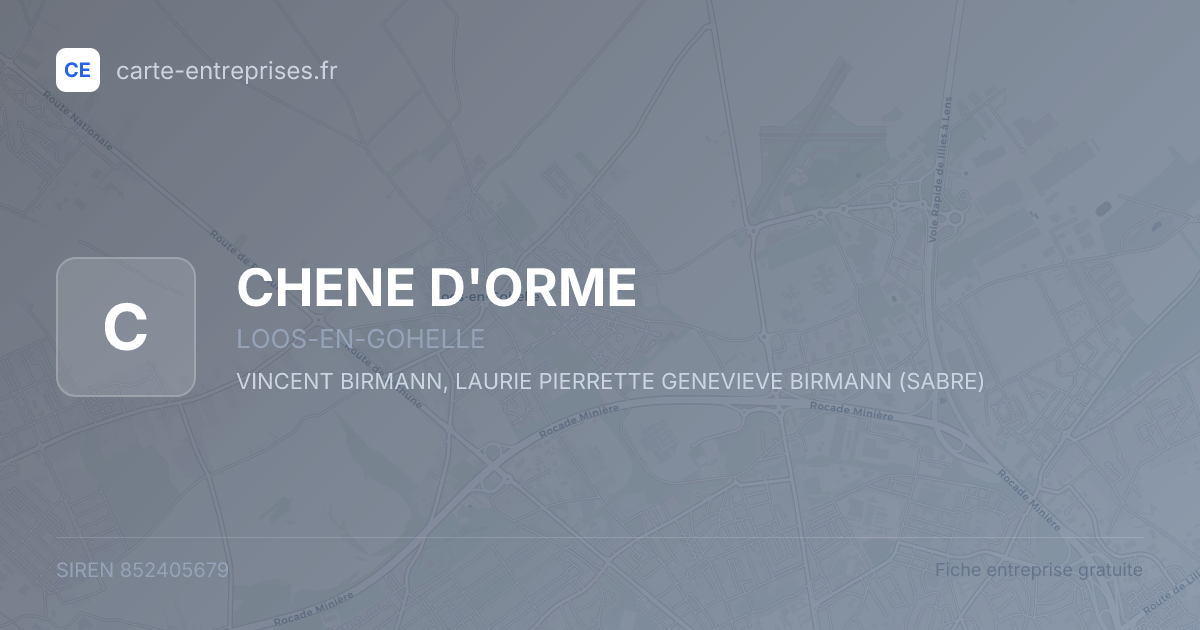 CHENE D'ORME — 852405679 — fiche entreprise