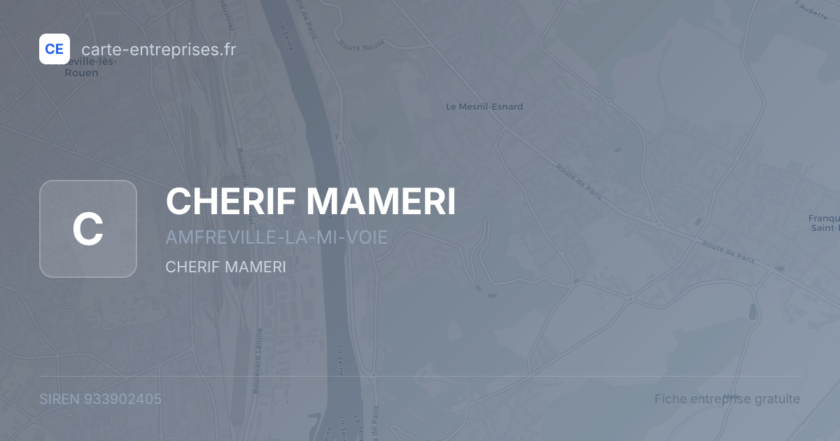 CHERIF MAMERI — 933902405 — fiche entreprise