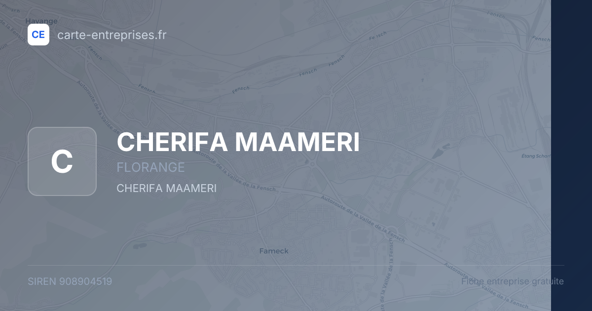 CHERIFA MAAMERI — 908904519 — fiche entreprise