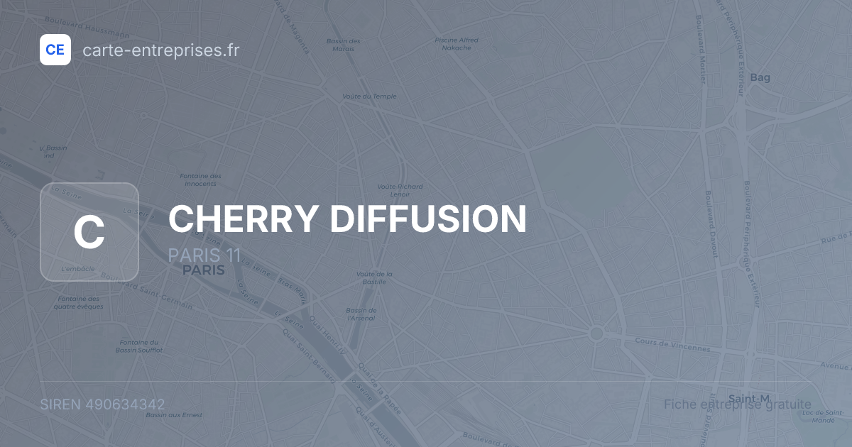 CHERRY DIFFUSION — 490634342 — fiche entreprise