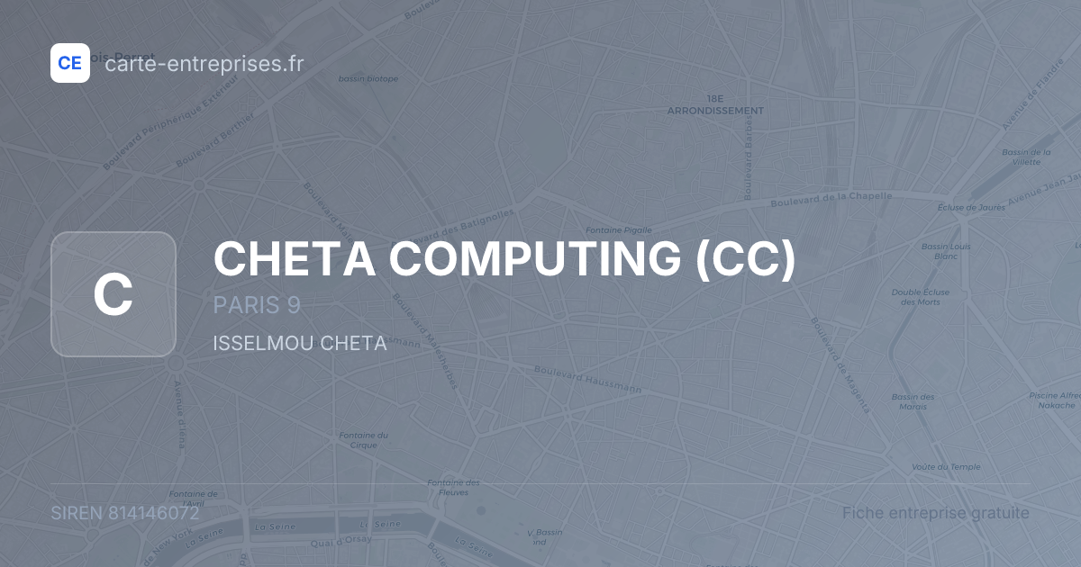 CHETA COMPUTING (CC) — 814146072 — fiche entreprise