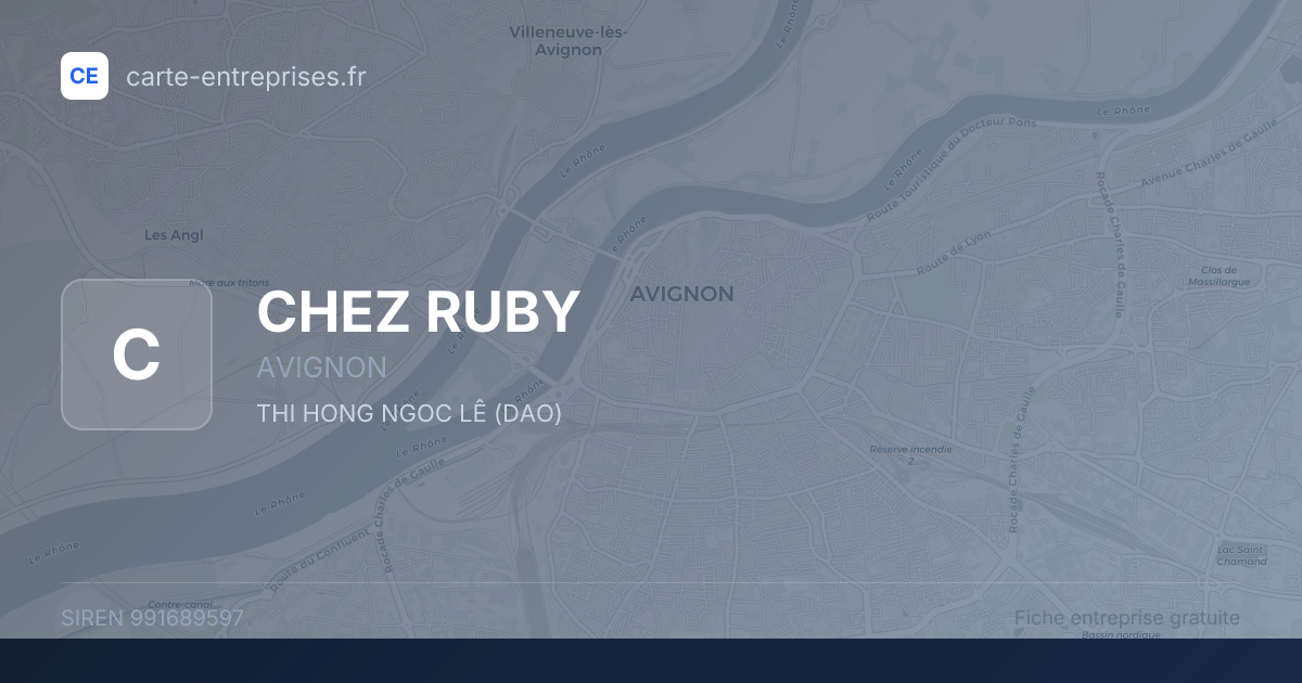 CHEZ RUBY — 991689597 — fiche entreprise