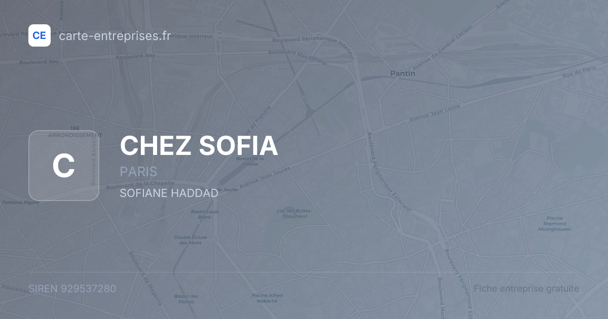 CHEZ SOFIA — 929537280 — fiche entreprise