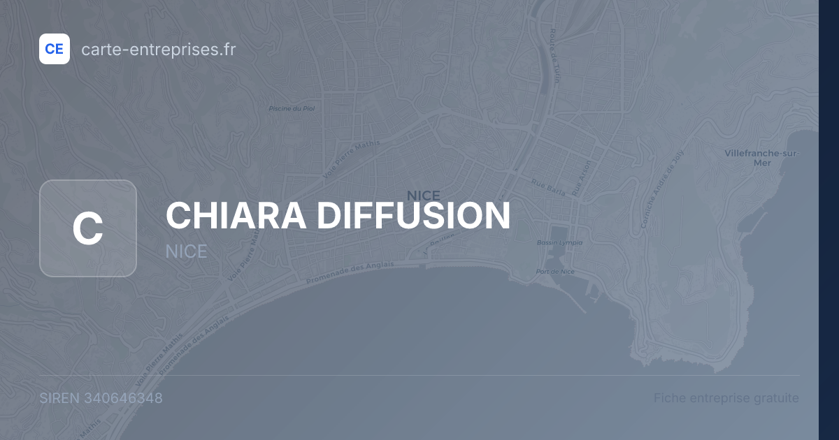 CHIARA DIFFUSION — 340646348 — fiche entreprise