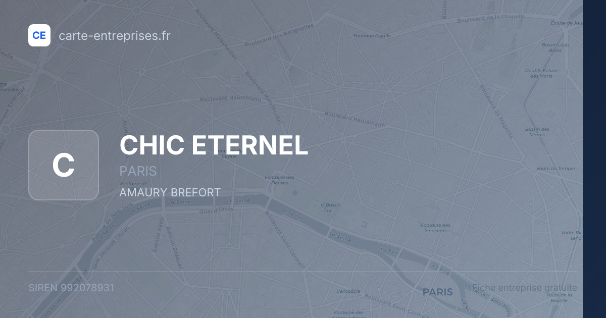 CHIC ETERNEL — 992078931 — fiche entreprise
