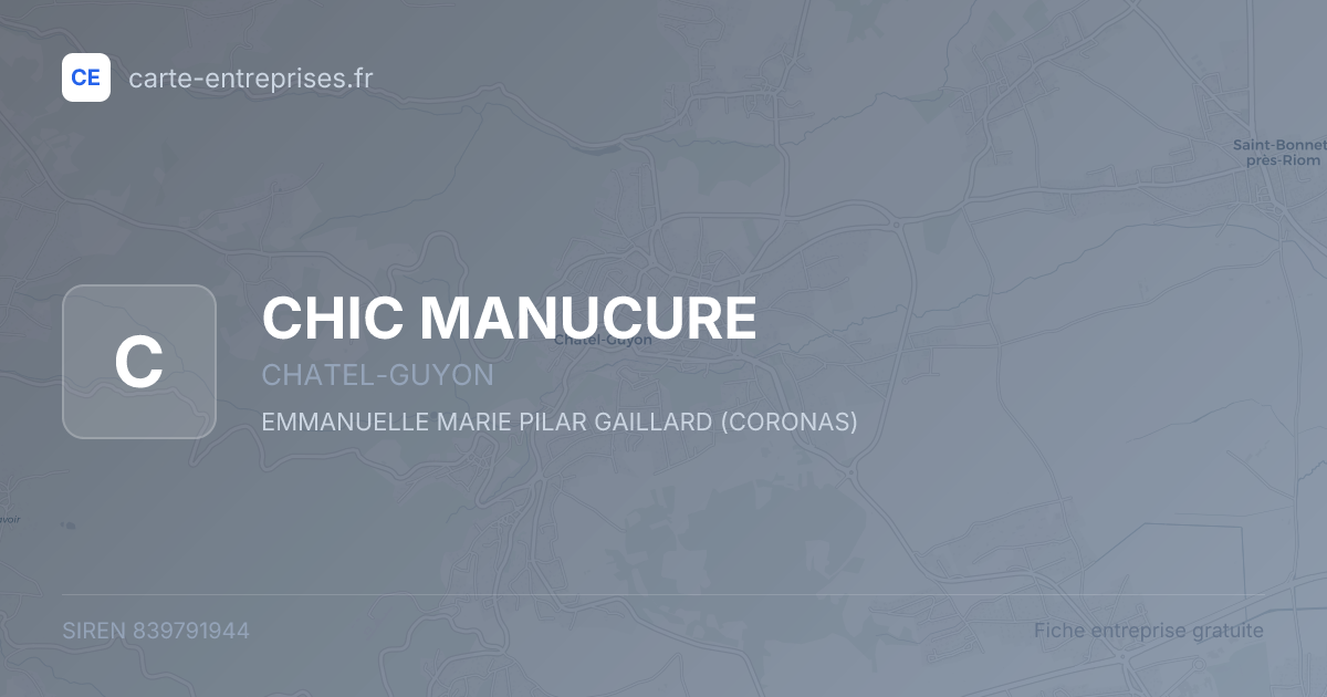 CHIC MANUCURE — 839791944 — fiche entreprise