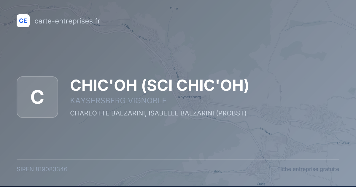 CHIC'OH (SCI CHIC'OH) — 819083346 — fiche entreprise