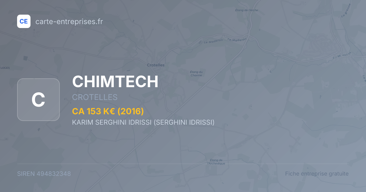 CHIMTECH — 494832348 — fiche entreprise
