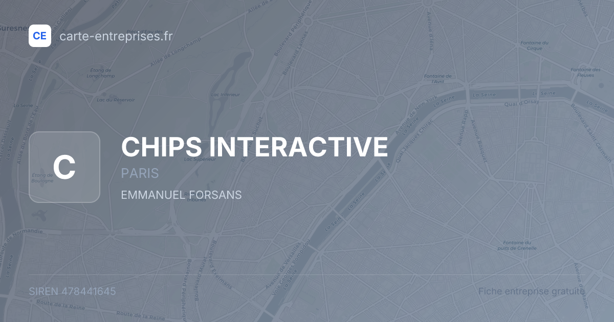 CHIPS INTERACTIVE — 478441645 — fiche entreprise