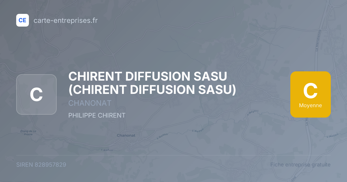 CHIRENT DIFFUSION SASU (CHIRENT DIFFUSION SASU) — 828957829 — fiche entreprise