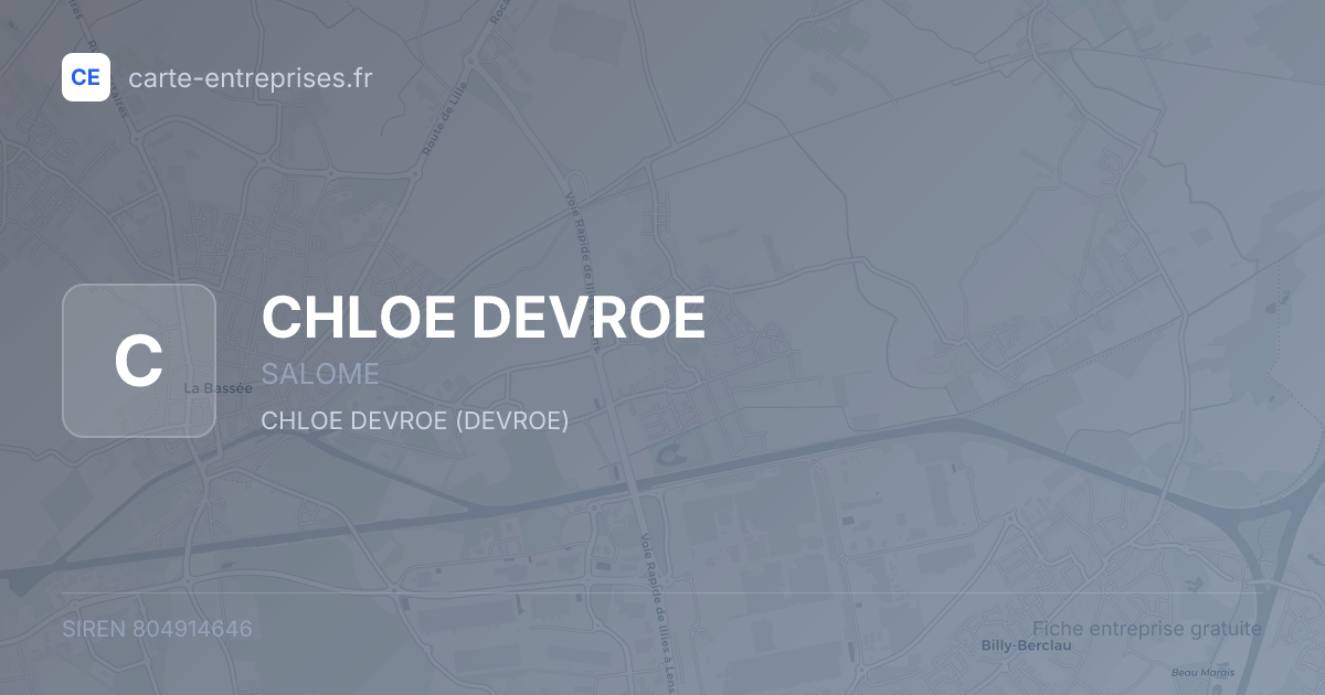 CHLOE DEVROE — 804914646 — fiche entreprise