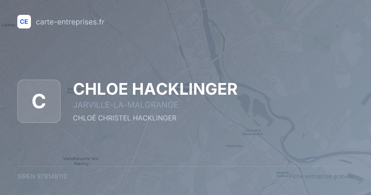 CHLOE HACKLINGER — 978148112 — fiche entreprise
