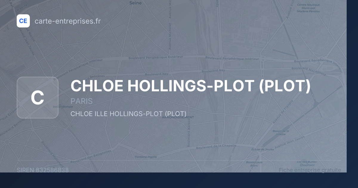 CHLOE HOLLINGS-PLOT (PLOT) — 832586838 — fiche entreprise