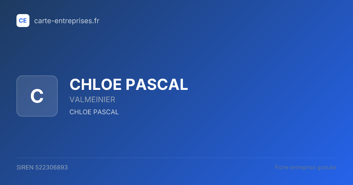 CHLOE PASCAL — 522306893 — fiche entreprise