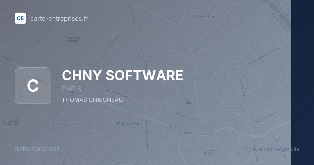 CHNY SOFTWARE — 100333053 — fiche entreprise