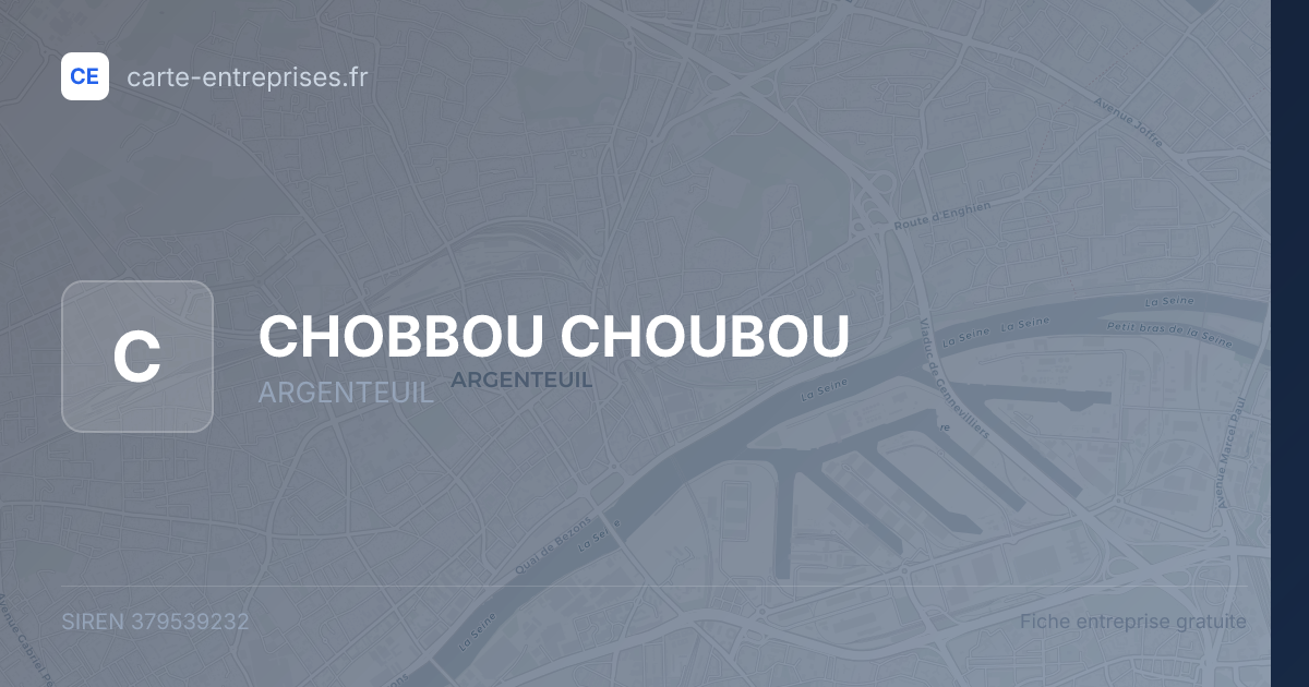 CHOBBOU CHOUBOU — 379539232 — fiche entreprise