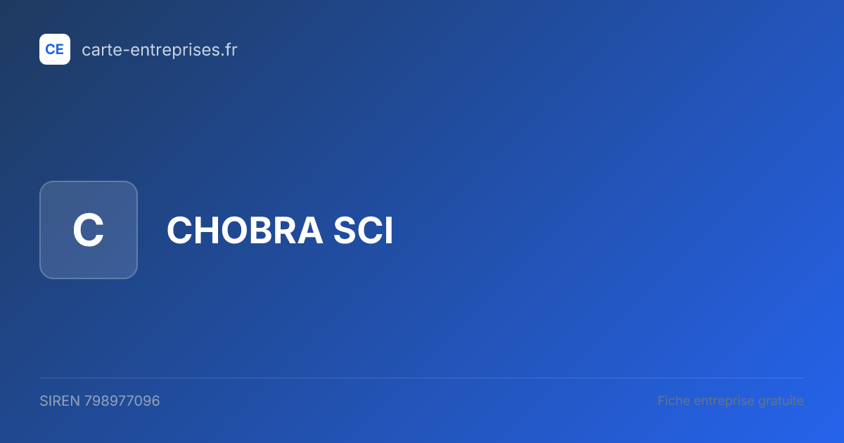 CHOBRA  SCI — 798977096 — fiche entreprise