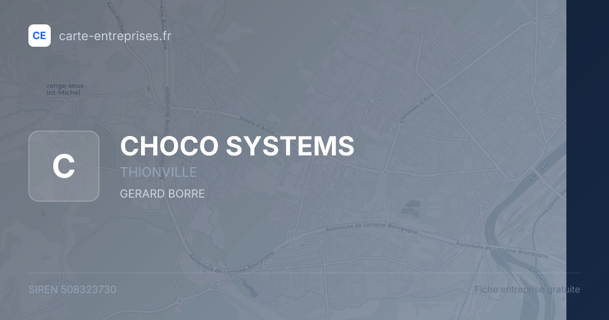 CHOCO SYSTEMS — 508323730 — fiche entreprise