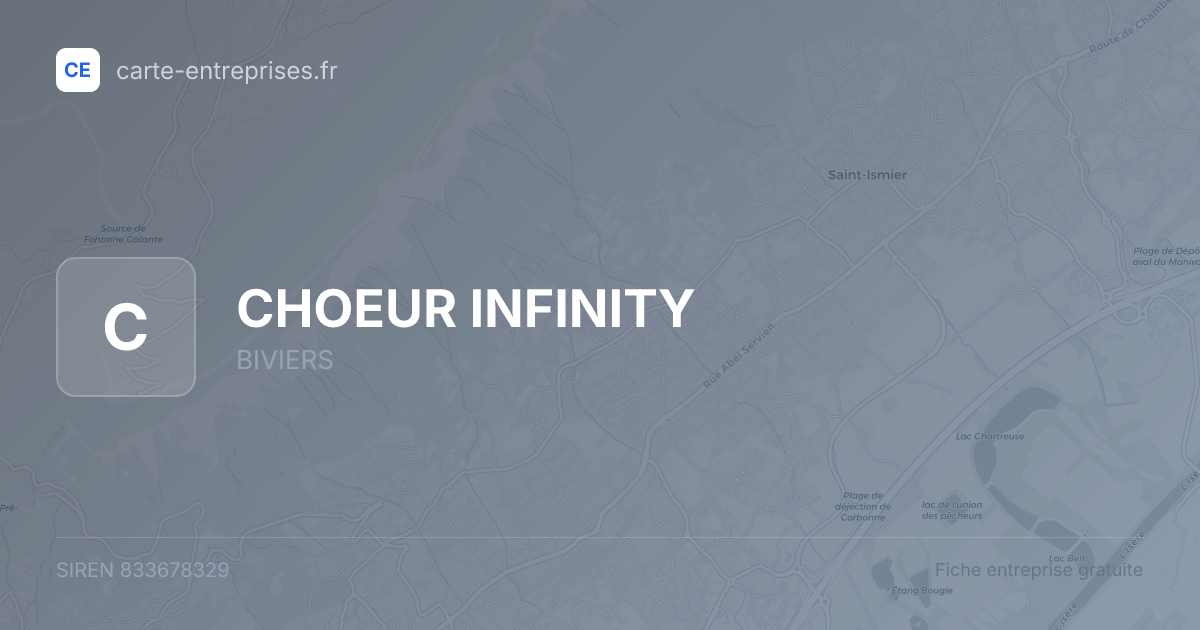 CHOEUR INFINITY — 833678329 — fiche entreprise