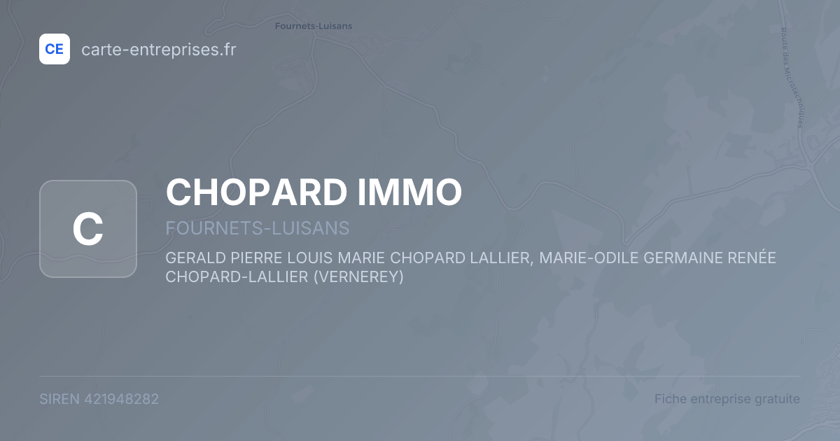 CHOPARD IMMO — 421948282 — fiche entreprise
