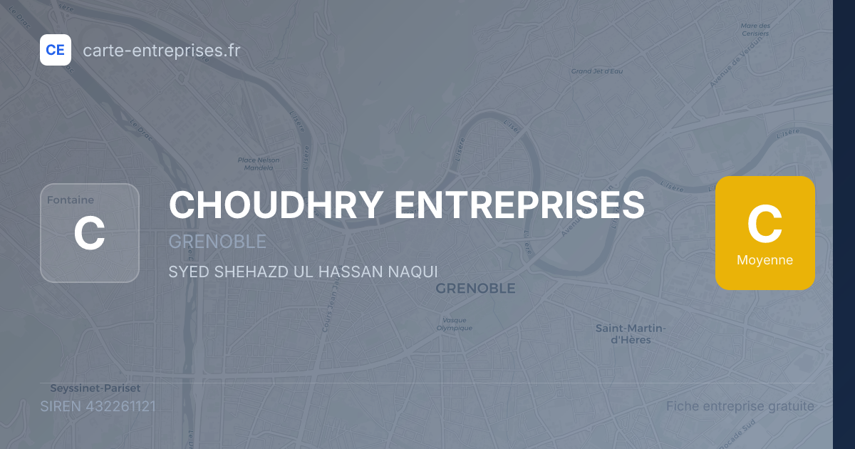 CHOUDHRY ENTREPRISES — 432261121 — fiche entreprise