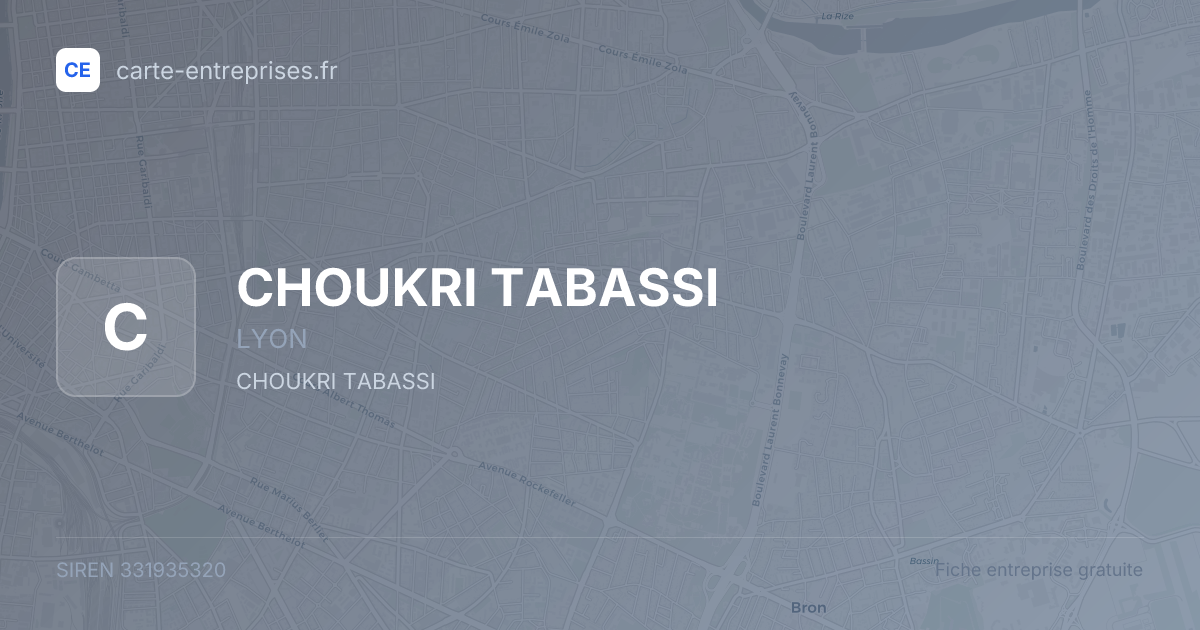 CHOUKRI TABASSI — 331935320 — fiche entreprise