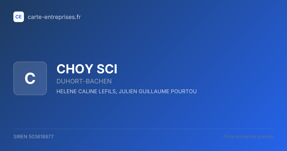 CHOY SCI — 503618977 — fiche entreprise