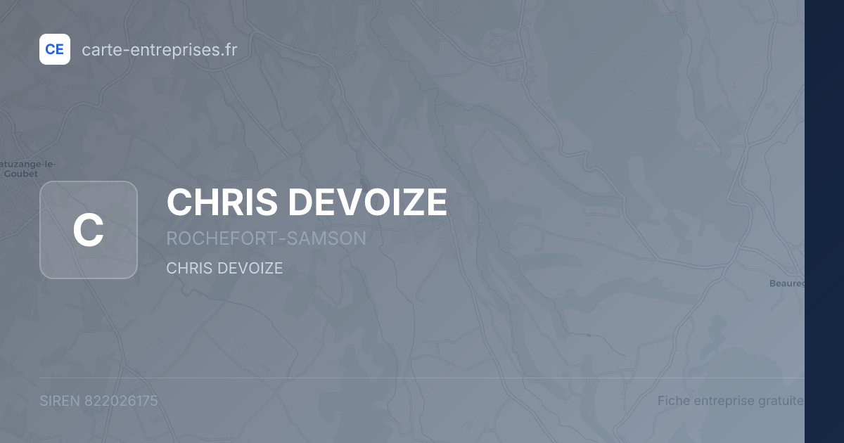CHRIS DEVOIZE — 822026175 — fiche entreprise