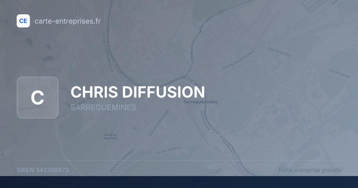 CHRIS DIFFUSION — 342388873 — fiche entreprise