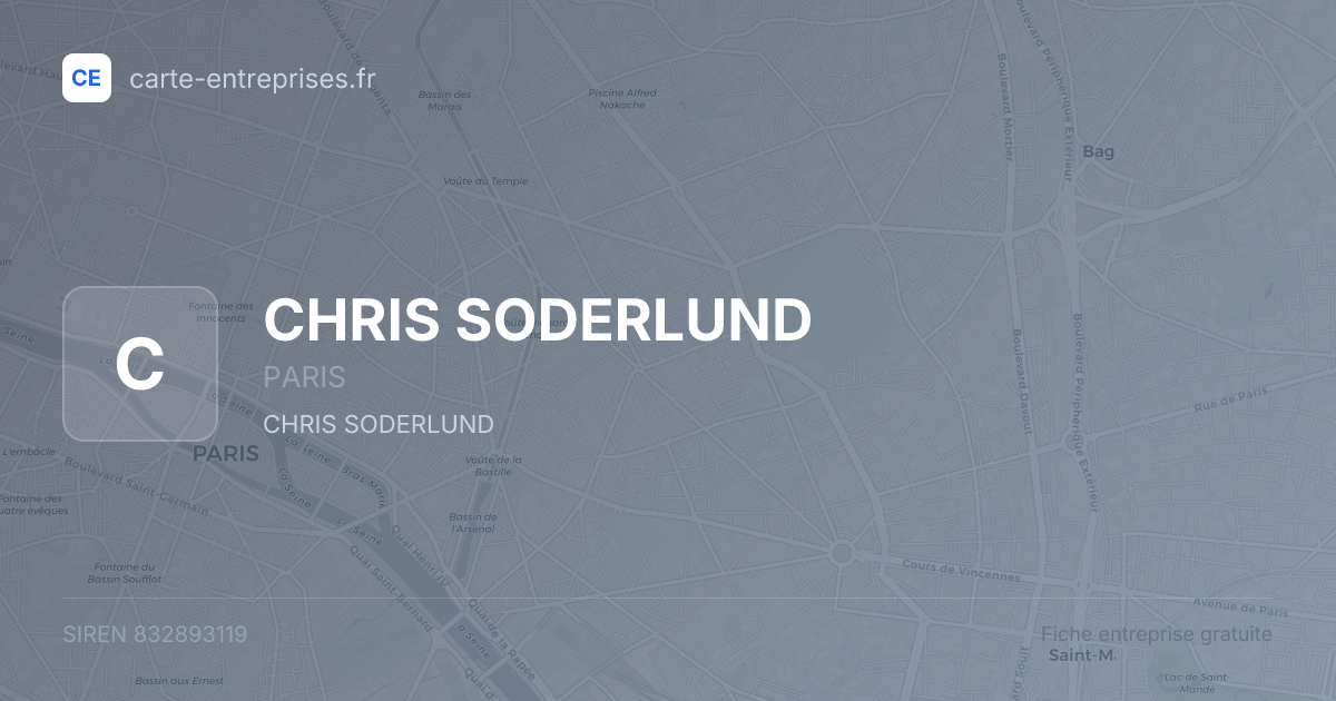 CHRIS SODERLUND — 832893119 — fiche entreprise
