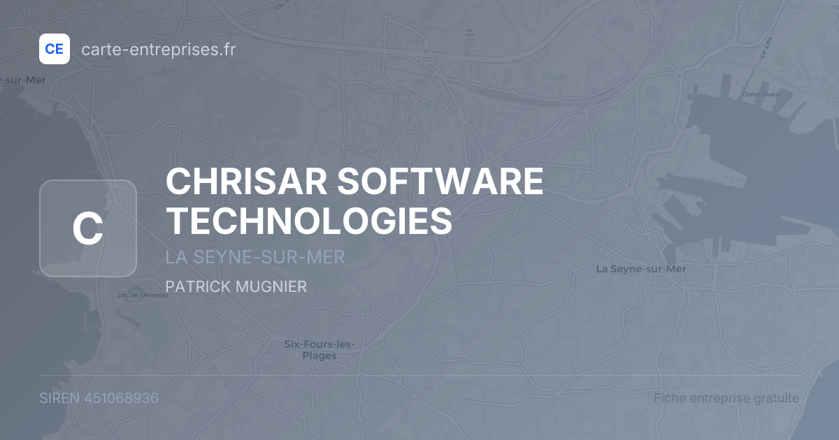 CHRISAR SOFTWARE TECHNOLOGIES — 451068936 — fiche entreprise